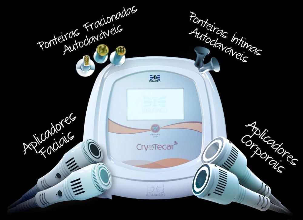 Equipo Cryotecar de Ibramed con aplicadores faciales y corporales - AO Centro de Cirugía Plástica Viña del Mar