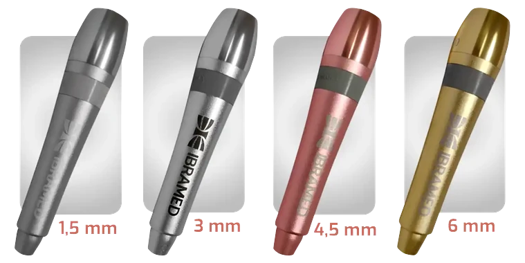 Punteras de profundidad del Visage: 1,5 / 3 / 4,5 / 6 mm